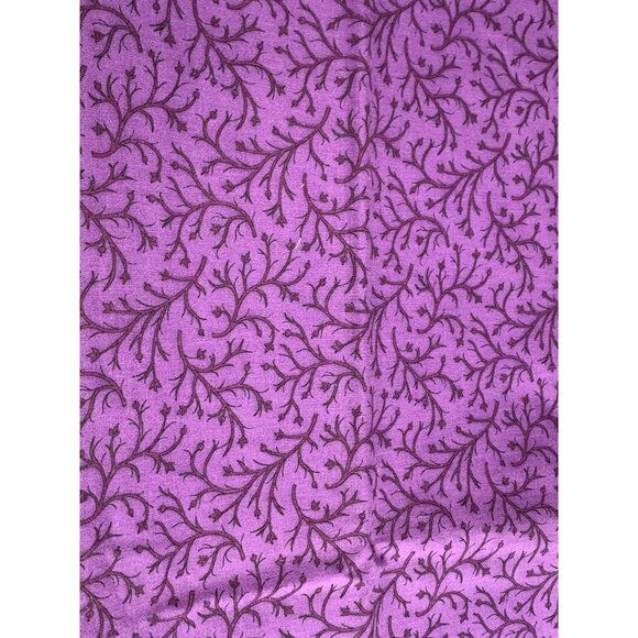 Purple Floral Cotton Fabric 1 Yard 18" Material Quilting Sewing - Picture 1 of 6